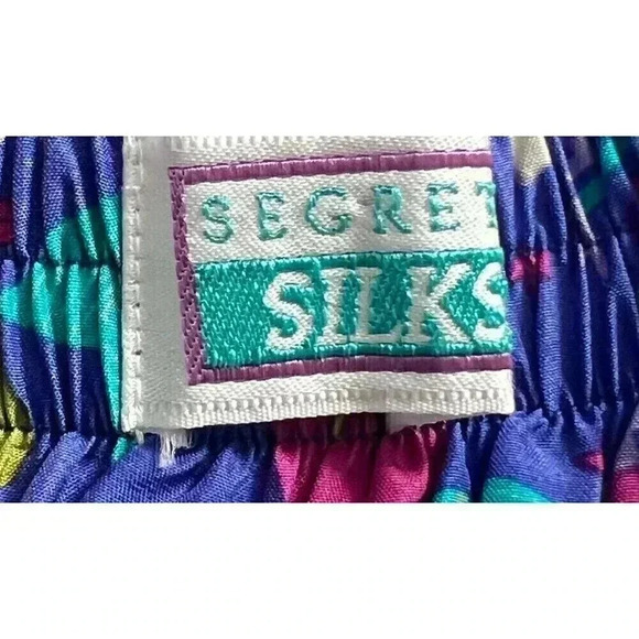 Vintage 80’/90’s 100% Silk Bright Floral Retro Midi Skirt A-line Women’s Size 10 - Picture 16 of 16